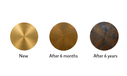 Brass patina over time. 