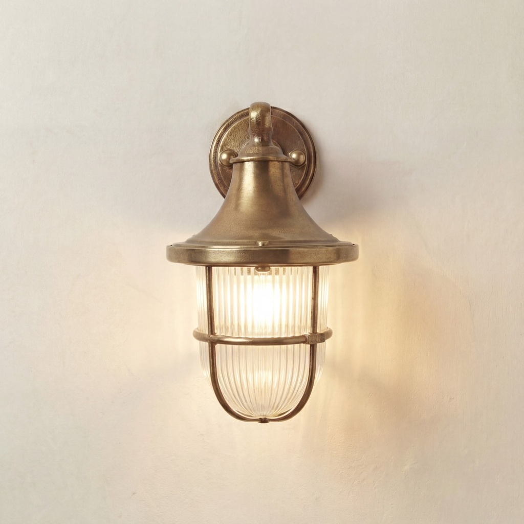 [09137] Tiller Wall Lantern (Raw Brass)